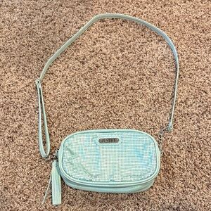 Justice Iridescent Mint Green Crossbody Bag